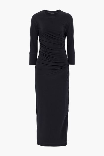 HELMUT LANG Gathered stretch-jersey midi dress