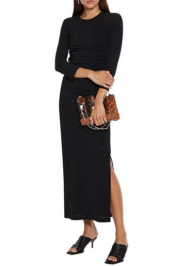 HELMUT LANG Gathered stretch-jersey midi dress