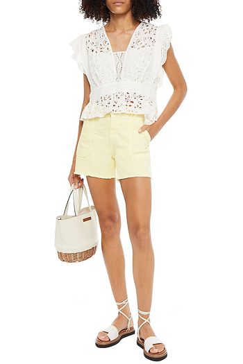 BA&SH Selby frayed denim shorts