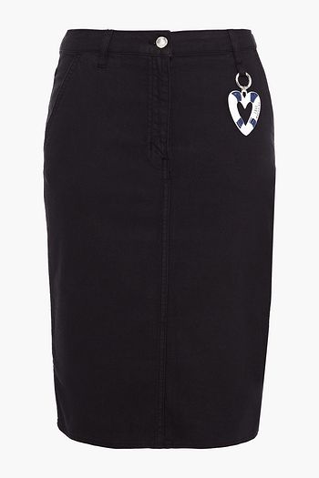 LOVE MOSCHINO Embellished denim pencil skirt