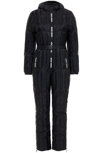 IENKI IENKI Belted logo-print quilted shell hooded down jumpsuit