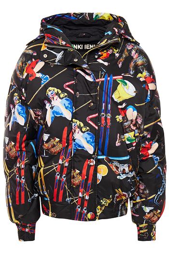 IENKI IENKI Quilted printed shell hooded down jacket