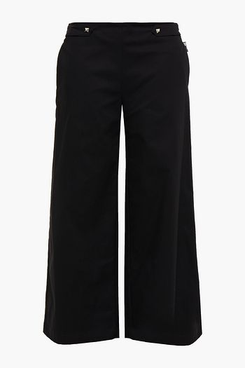 LOVE MOSCHINO Studded cotton-blend twill culottes