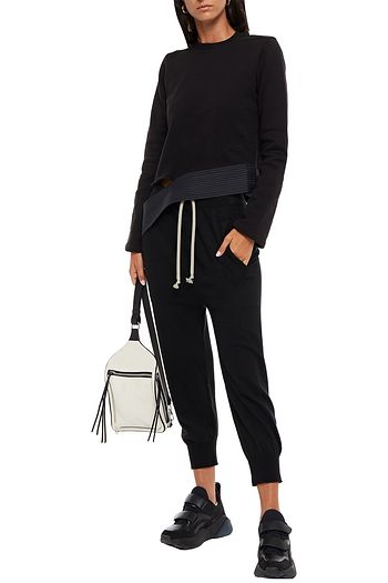 DRKSHDW BY RICK OWENS Creatch shell-paneled cotton-fleece sweatshirt
