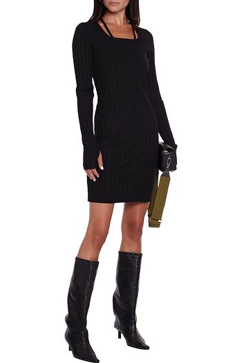 HELMUT LANG Cutout ribbed cotton-jersey mini dress