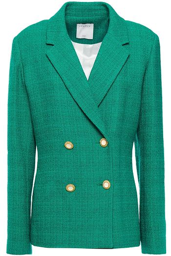 SANDRO Double-breasted tweed blazer