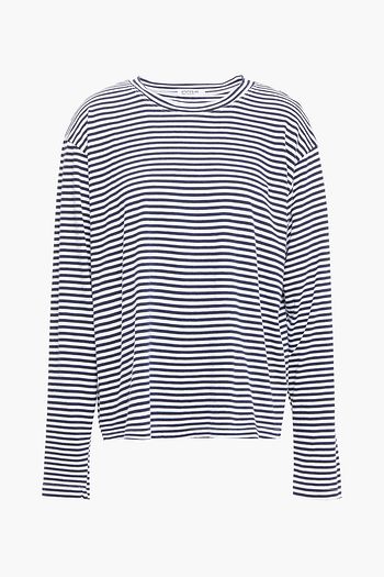 STATESIDE Striped cotton-jersey top