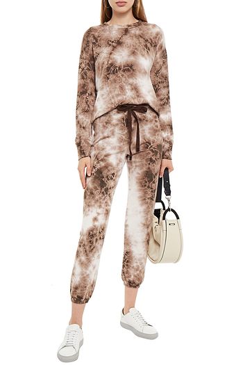 STATESIDE Tie-dyed Micro Modal-blend fleece track pants