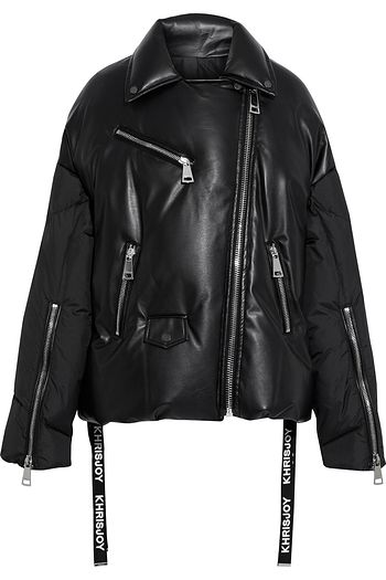 KHRISJOY Quilted shell-paneled faux leather down jacket