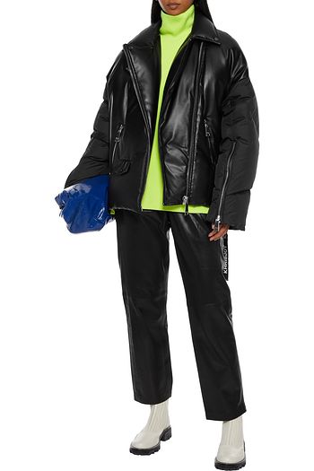 KHRISJOY Quilted shell-paneled faux leather down jacket