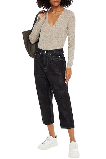 RICK OWENS Mélange brushed knitted sweater