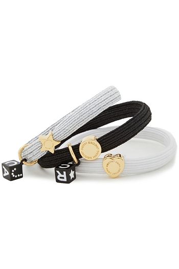 MARC JACOBS Set of three embellished Lurex hair ties