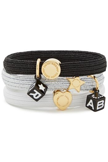MARC JACOBS Set of three embellished Lurex hair ties