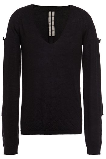 RICK OWENS Flanged cutout cashmere sweater