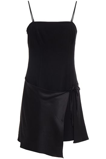 CINQ À SEPT Hilary silk satin-paneled crepe mini dress