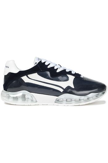 ALEXANDER WANG PVC-paneled suede and mesh sneakers