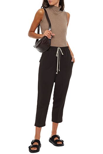 RICK OWENS Astaires cropped wool-blend crepe track pants