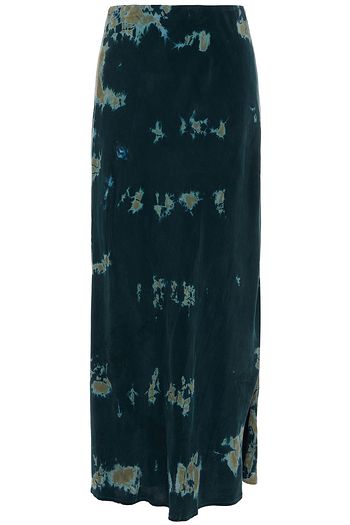 STATESIDE Tie-dyed washed-cupro midi skirt