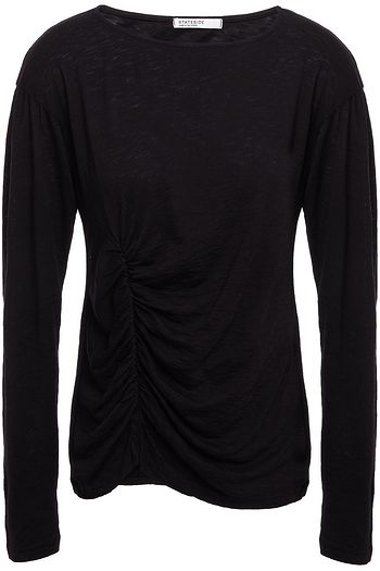STATESIDE Ruched slub Supima cotton-jersey top