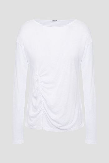 STATESIDE Ruched slub Supima cotton-jersey top