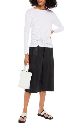 STATESIDE Ruched slub Supima cotton-jersey top