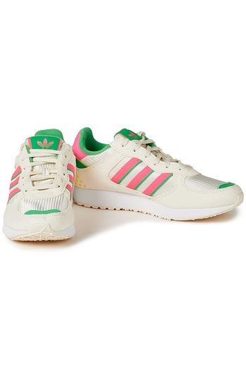 ADIDAS ORIGINALS Striped faux suede and mesh sneakers