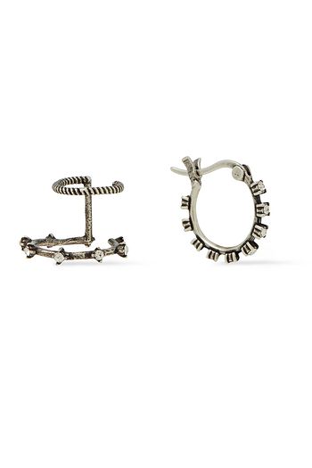 THE MARC JACOBS Silver-tone crystal hoop earrings