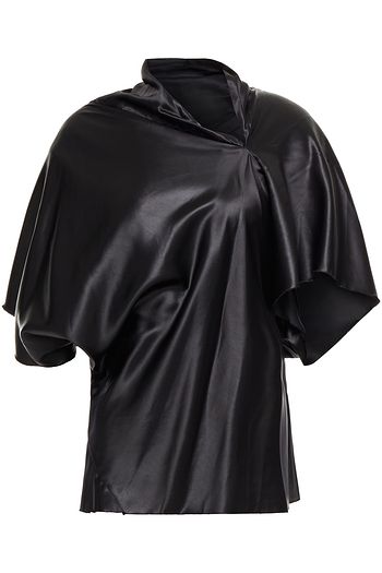 RICK OWENS Asymmetric draped satin top