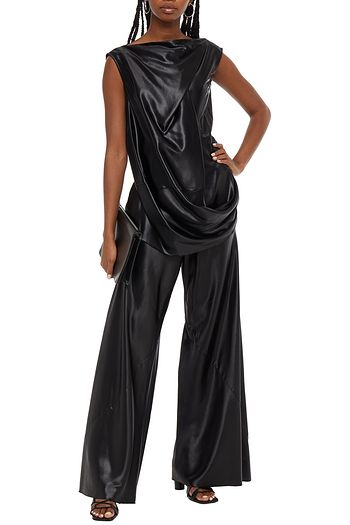 RICK OWENS Tie-back draped satin top