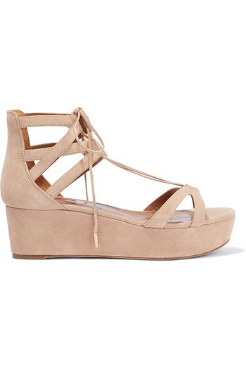 AQUAZZURA Beverly Hills 55 suede platform sandals