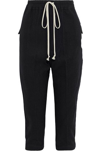 RICK OWENS Astaires cropped cotton and wool-blend felt track pants