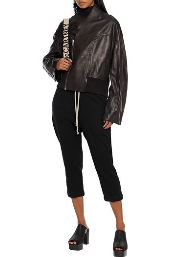 RICK OWENS Astaires cropped cotton and wool-blend felt track pants