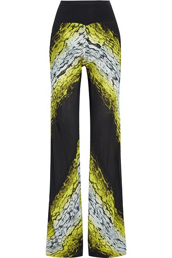 RICK OWENS Printed crepe de chine wide-leg pants