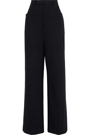 RICK OWENS Walrus wool and cotton-blend felt wide-leg pants