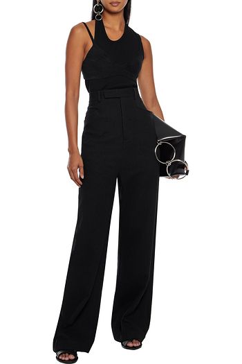RICK OWENS Walrus wool and cotton-blend felt wide-leg pants