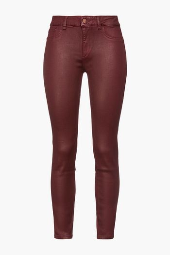 DL1961 Florence cropped coated mid-rise skinny jeans