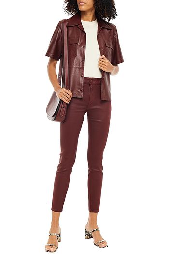 DL1961 Florence cropped coated mid-rise skinny jeans