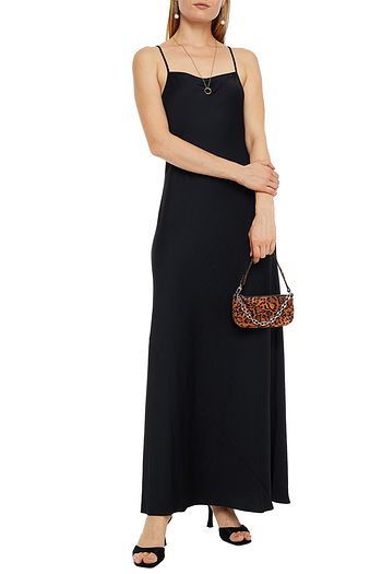 ALEXANDERWANG.T Crinkled satin maxi slip dress