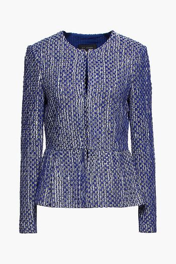 ST. JOHN Cotton-blend bouclé-tweed peplum jacket