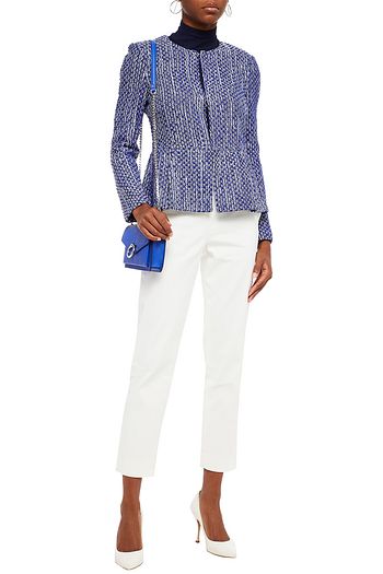 ST. JOHN Cotton-blend bouclé-tweed peplum jacket