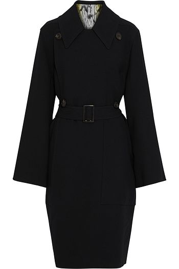 RICK OWENS Drella double-breasted belted wool-blend crepe coat