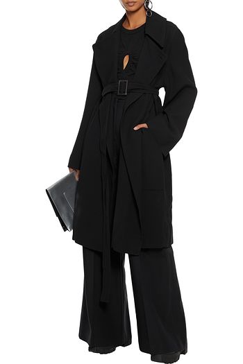 RICK OWENS Drella double-breasted belted wool-blend crepe coat