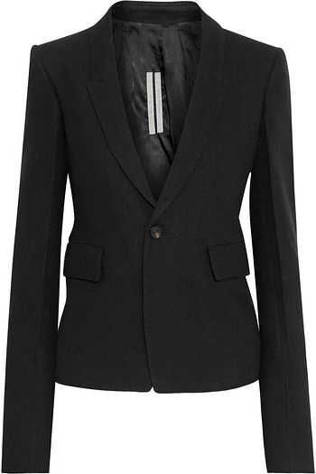 RICK OWENS 60CM cotton and wool-blend felt blazer