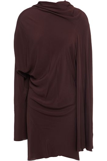 RICK OWENS Draped crepe de chine dress