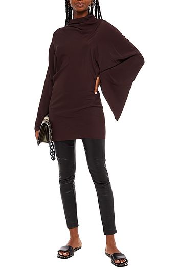 RICK OWENS Draped crepe de chine dress