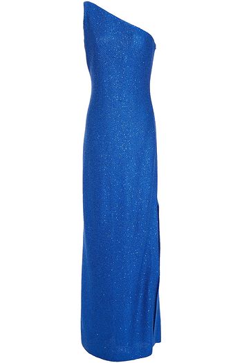 ST. JOHN One-shoulder sequined knitted gown