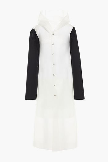 RICK OWENS Two-tone PU hooded raincoat