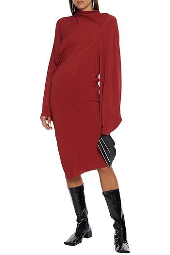 RICK OWENS Seb draped crepe de chine dress
