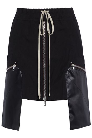 RICK OWENS Performa satin-paneled cotton-blend mini skirt