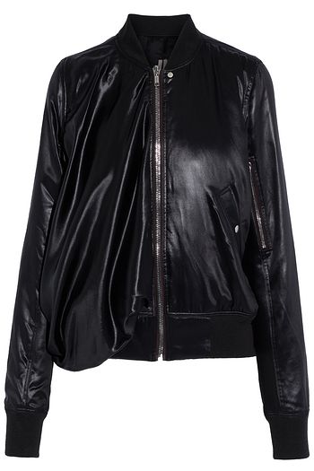 RICK OWENS Seb draped satin bomber jacket